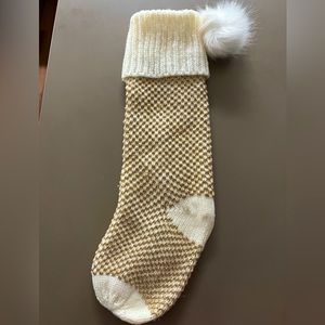 Gold woven Anthropologie stocking